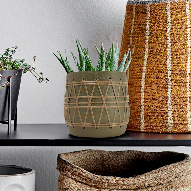 Pot à fleurs en céramique Schleswig, Vert, H 9,88 po x l 10,38 po x P 10,38 po