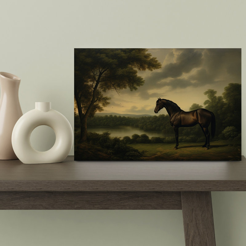 «Noble Horse Landscape Classic Peaceful Serene Horse Forest Landscape», reproduction d'art mural, H 12 po x l 18 po