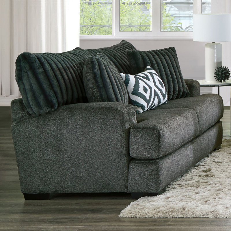 Yahne 72'' Upholstered Loveseat, Gray Chenille