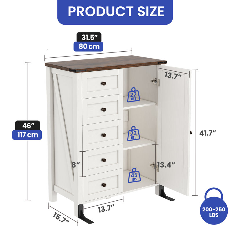 Commode 5 tiroirs Sheran
