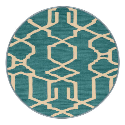 Machine Washable Trellis Blue Area Rug