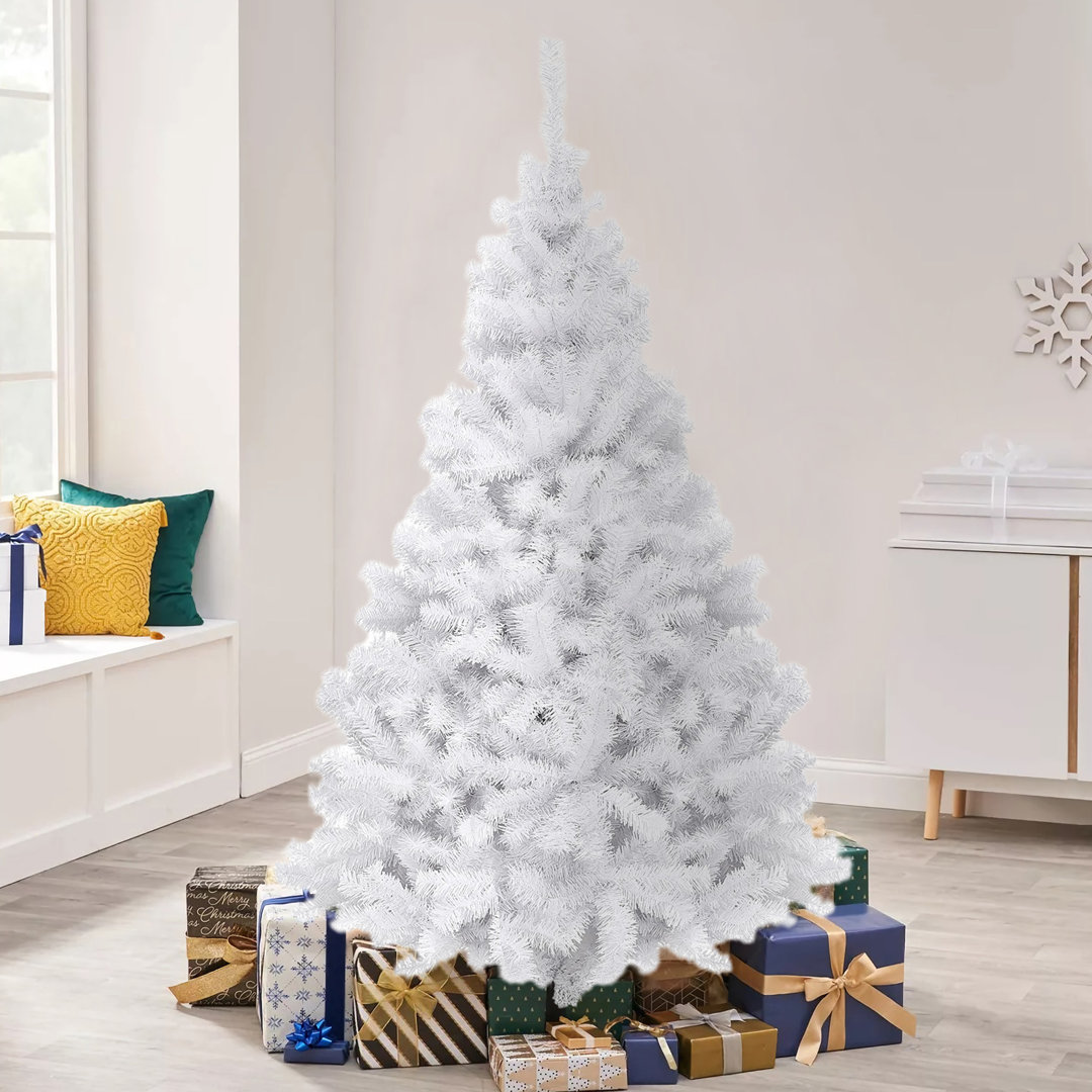 White PVC Artificial Christmas Tree with Stand The Holiday Aisle® 