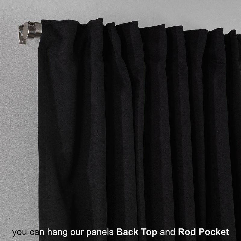 Lined Blackout Extra Long & Extra Wide Custom Made Decorative Single Panel, 100" W x 300" L, Black