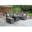 PARIS 7pc Deluxe Modular Corner Dining Set 2pc LH / RH Sofa, 1pc Corner Chair, 1pc Middle Chair & 1 Bench with 120x120cm Fire pit table