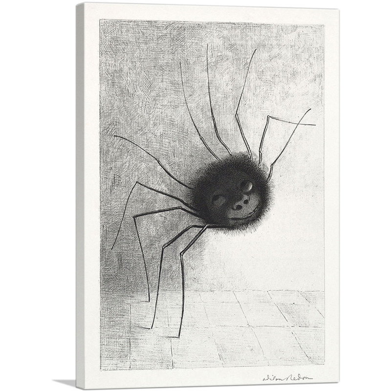 «Spider 1887» par Odilon Redon, reproduction d'art sur toile tendue, H 18 po x l 12 po x 1,5 po
