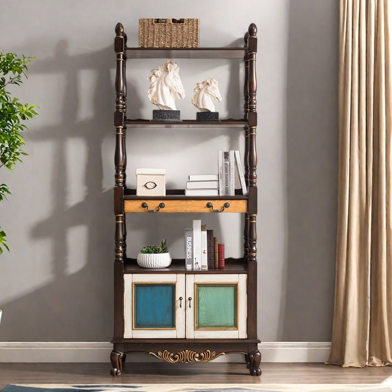 Elegant painted multi-functional bookcase, Deep Brown
