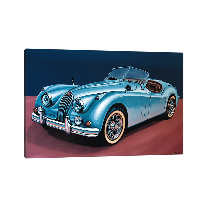 Jaguar Xk140 Cabrio by Paul Meijering - Wrapped Canvas Painting