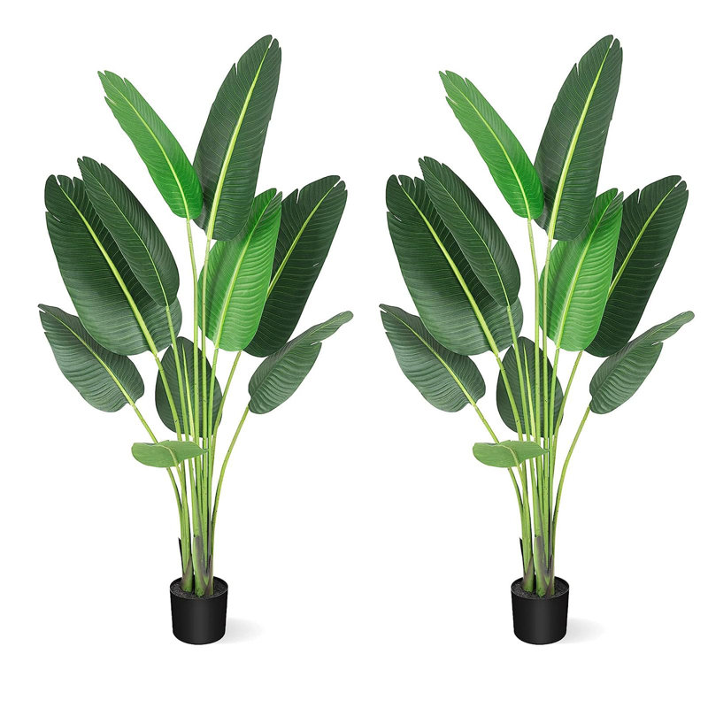 Fausse feuille de bananier en pot