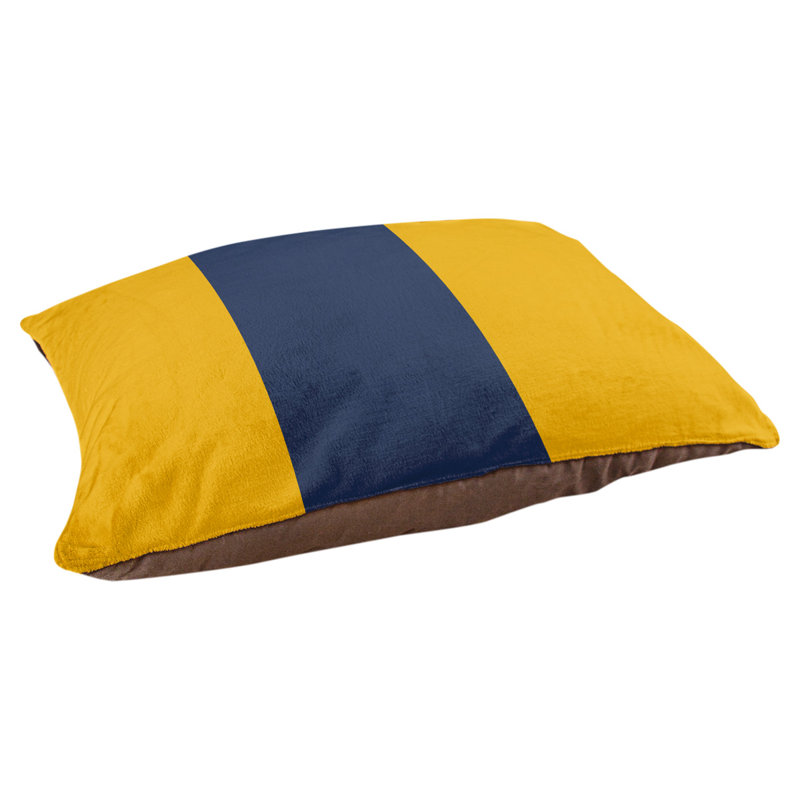 Pet Bed, Medium (18" L x 28" W), Gold/Navy Blue/Gold