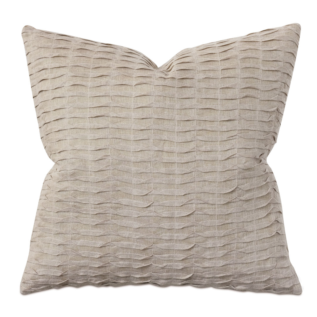 Boutique Pleated Square Linen Pillow Cover & Insert Eastern Accents