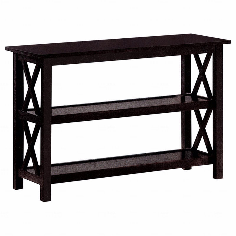 Deep Merlot Sofa Console Table, With 2-Shelf