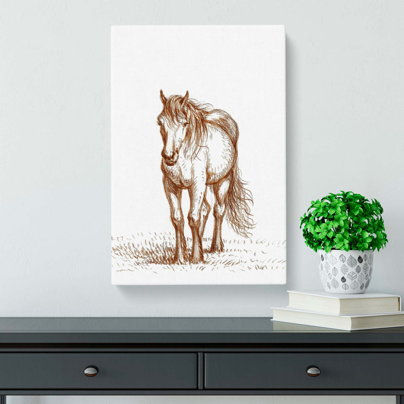 Portrait Of A Horse by Jean Bernard - Wrapped Canvas Print, 60cm H x 40cm W x 3cm D