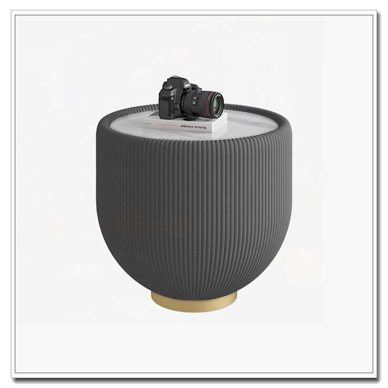 Table basse en forme de tasse, H 16,93 po x L 19,69 po x l 19,69 po, Gris