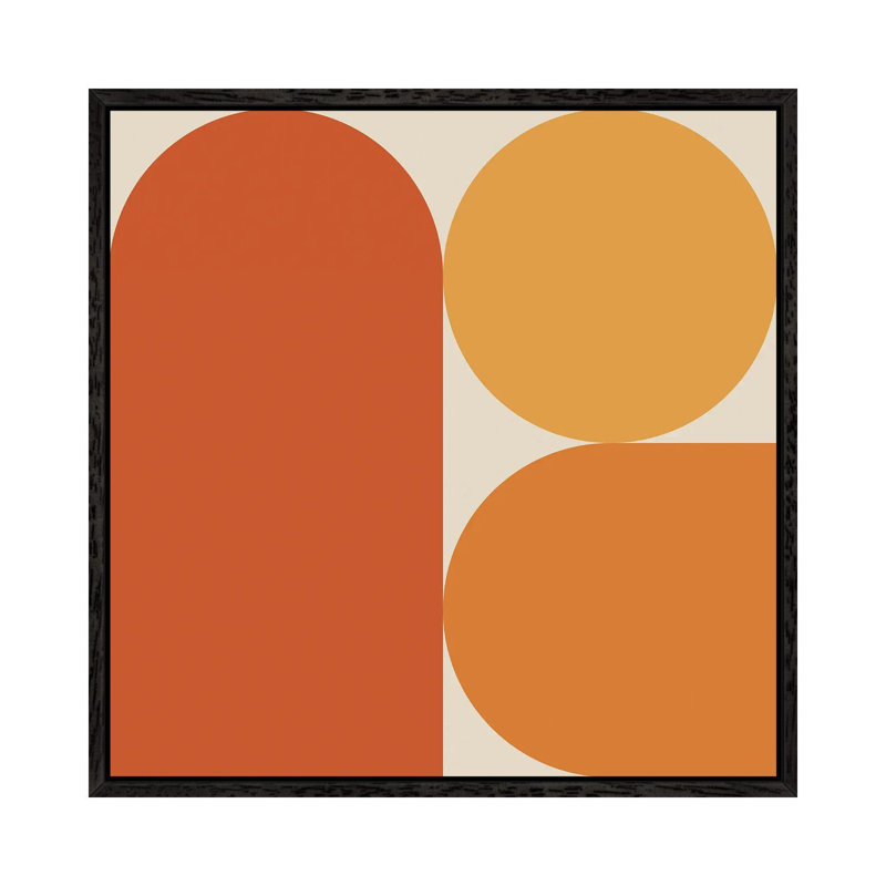 Retro VIIA - Print on Canvas, 45.72 cm H x 45.72 cm W, Black Framed