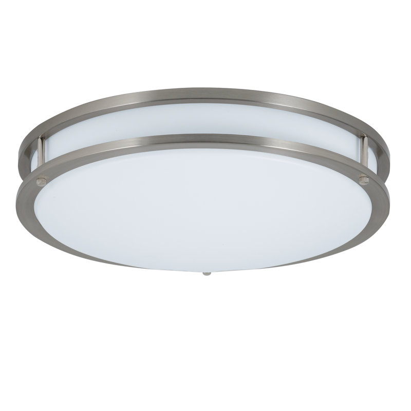 Plafonnier encastré 1 lumière Arjit, H 4,1 po x l 16 po x P 16 po, Nickel brossé
