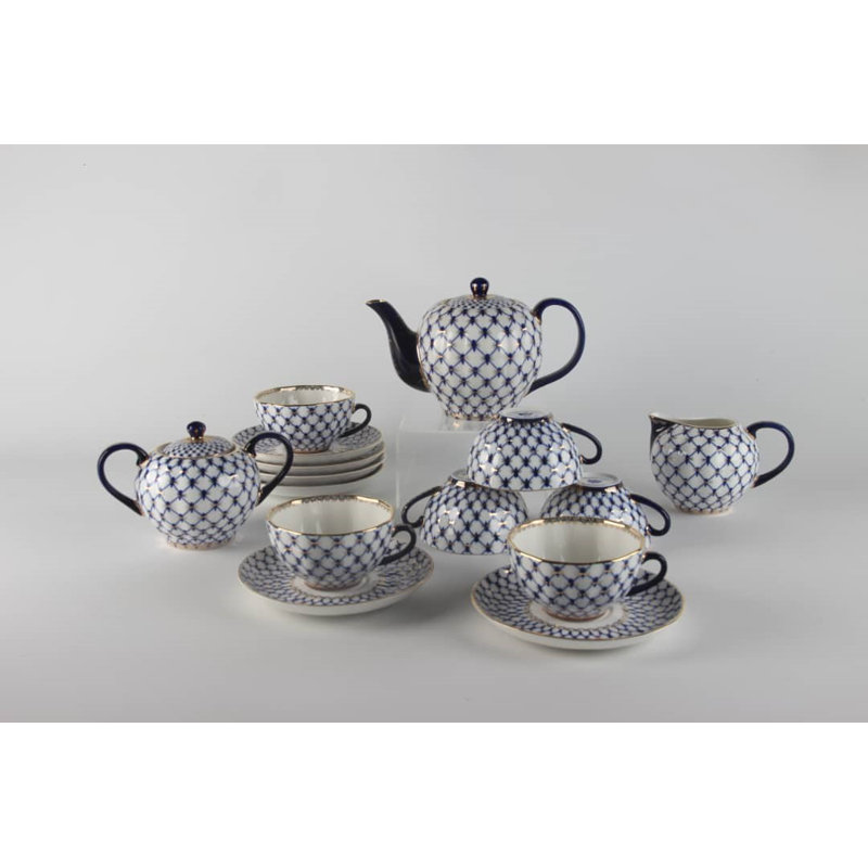 Service à thé Imperial Bone China Cobalt, service pour 6 personnes