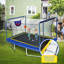 Trampoline rectangulaire avec planche de basketball, gonfleur de balles et échelle bleue testée par la norme ASTM et certifiée par la CCP