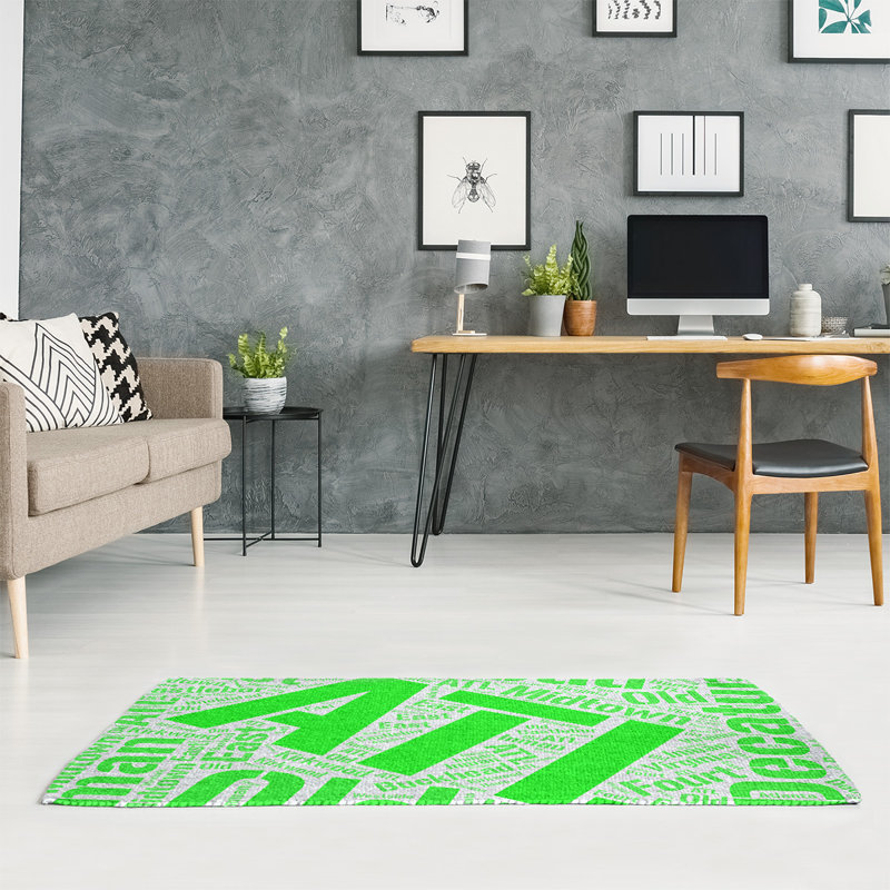 Tapis à tissage plat poils longs green area, Rectangle 8 pi x 10 pi