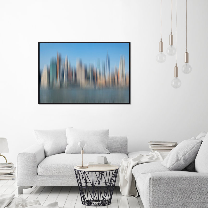 NY Waterfront Print by Richard Silver, Image Brush Gel, 31.75" H x 46.75" W