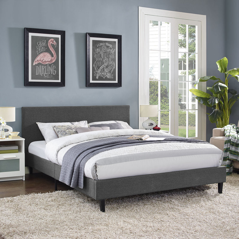 Modway Bed Frame, Gray, Queen