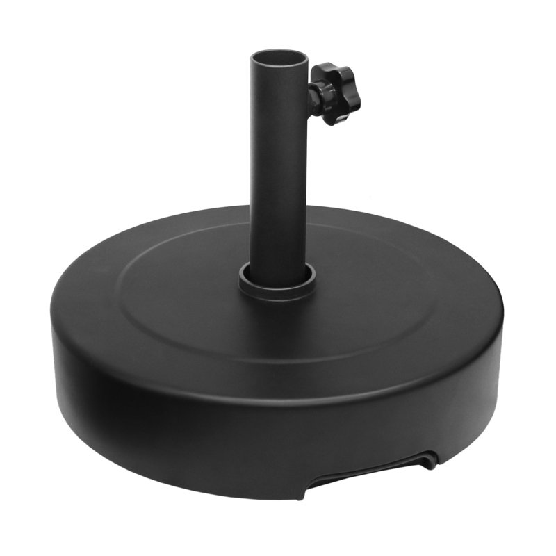  14.75" x 3.6" H Round Low Profile Easy-Fill Umbrella Base, Black