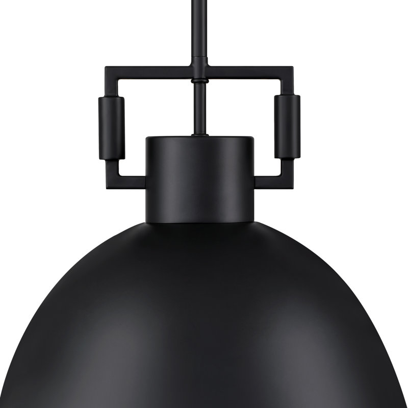 Luminaire suspendu géométrique simple à 1 lumière, Métal noir