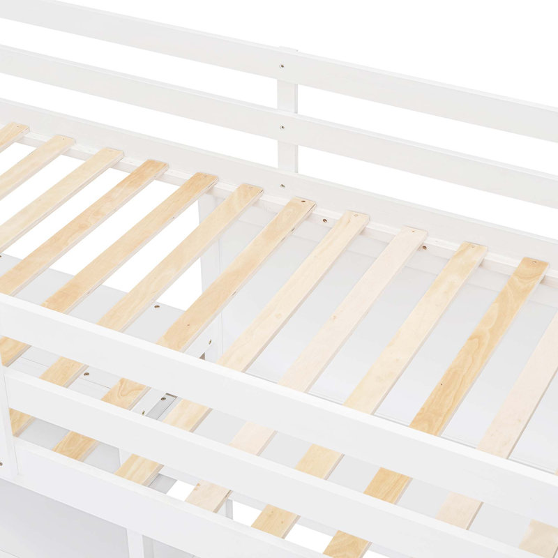 Lit plateforme avec rangement Kilee, Blanc, Double