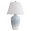 26 po Lampe de table moderne en céramique avec abat-jour en lin pour bureau de chambre à coucher