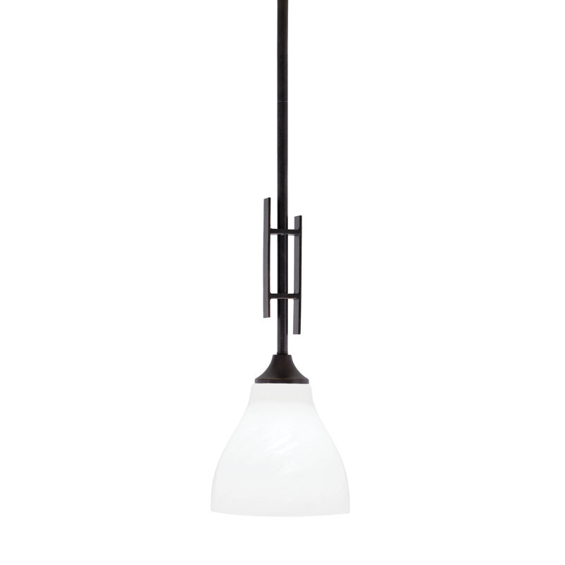 Luminaire suspendu en bronze huilé à 1 lumière Uptowne, Blanc