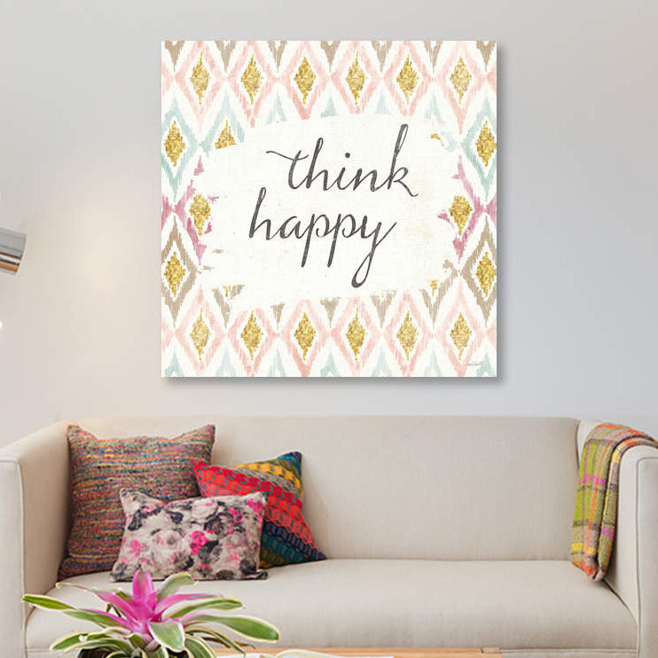 « mou déco v », reproduction sur toile, H 18 po x l 18 po x P 1,5 po, Toile tendue, Pas de tapis