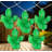 10-Count Green Prickly Pear Cactus LED String Lights - 4.5ft Clear Wire