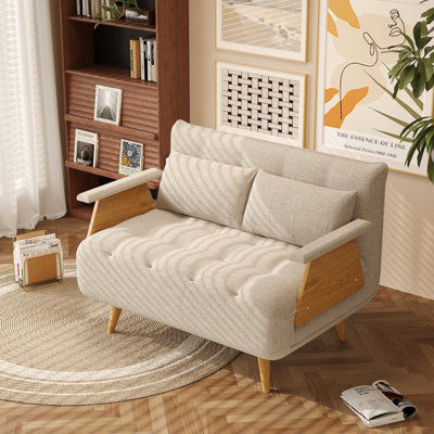 Upholstered Convertible Sleeper Sofa, 3-In-1 Adjustable Chair Bed
