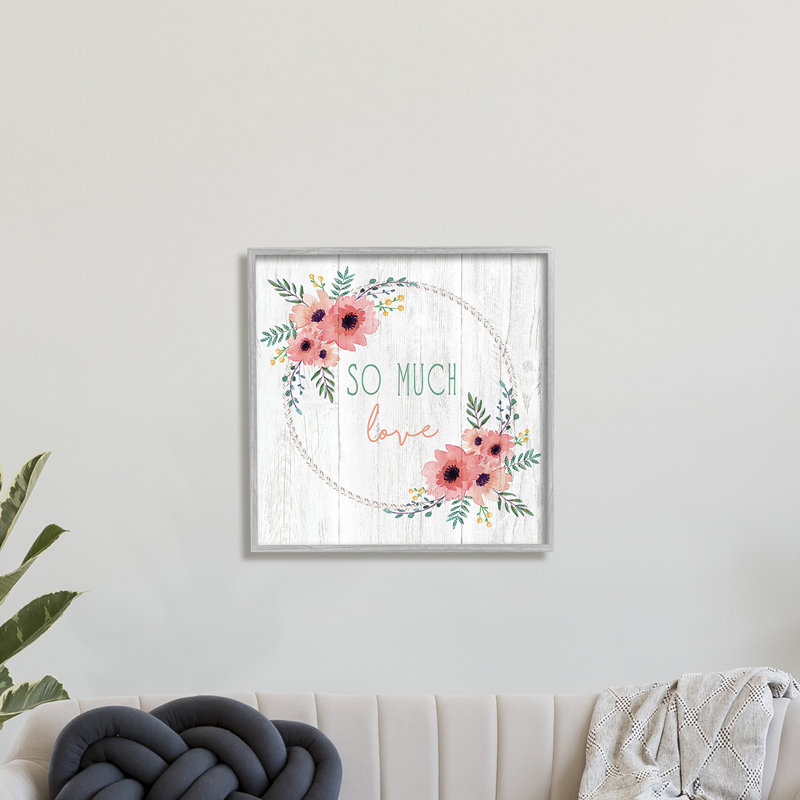 So So Love - Art textuel, Cadre gris, H 24 po x l 24 po
