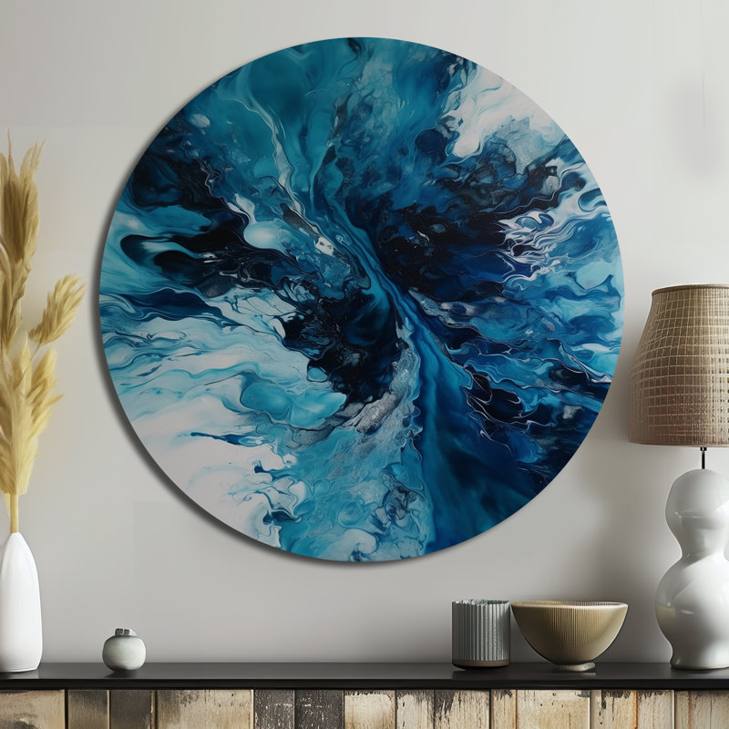 Chevala - Abstract Round Metal Art, 16" H x 16" W