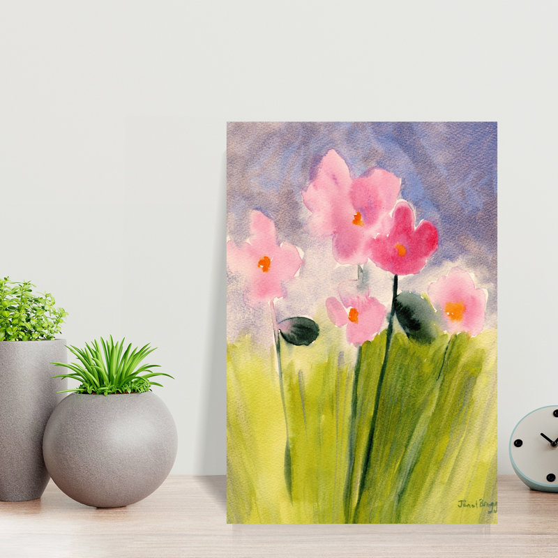 Art contemporain fleur abstraite, H 18 po x l 12 po