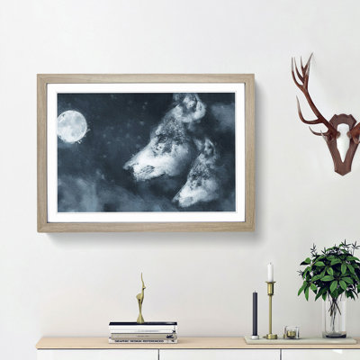 Wolves in the Moonlight - Picture Frame Painting Print