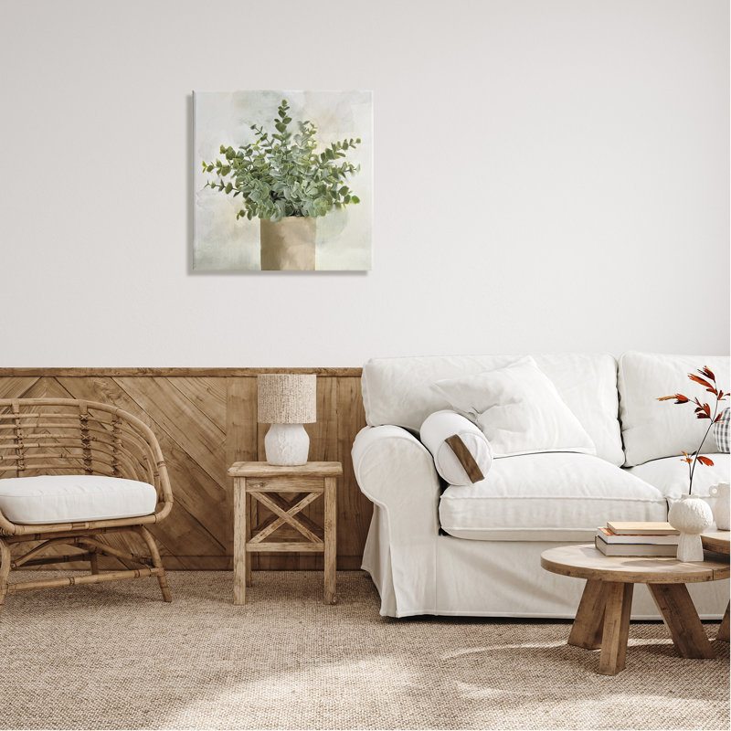 «Vase Herbal Plant Vase Dense Green Leaves» par Kim Allen - peinture sur toile tendue, H 24 po x l 24 po x P 1,5 po