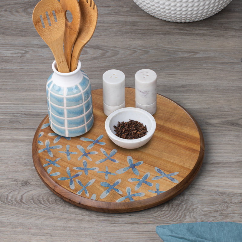 Winston Porter Mayha Wood Lazy Susan