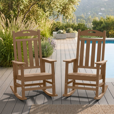 Outdoor Rocking Chairs Weather-Resistant HDPE Rocking Adirondack Chairs