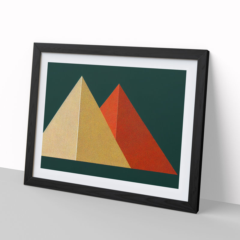 Geometric Pyramids Vol.4 Abstract - Framed Print, Black, 46cm H x 64cm W x 2cm D