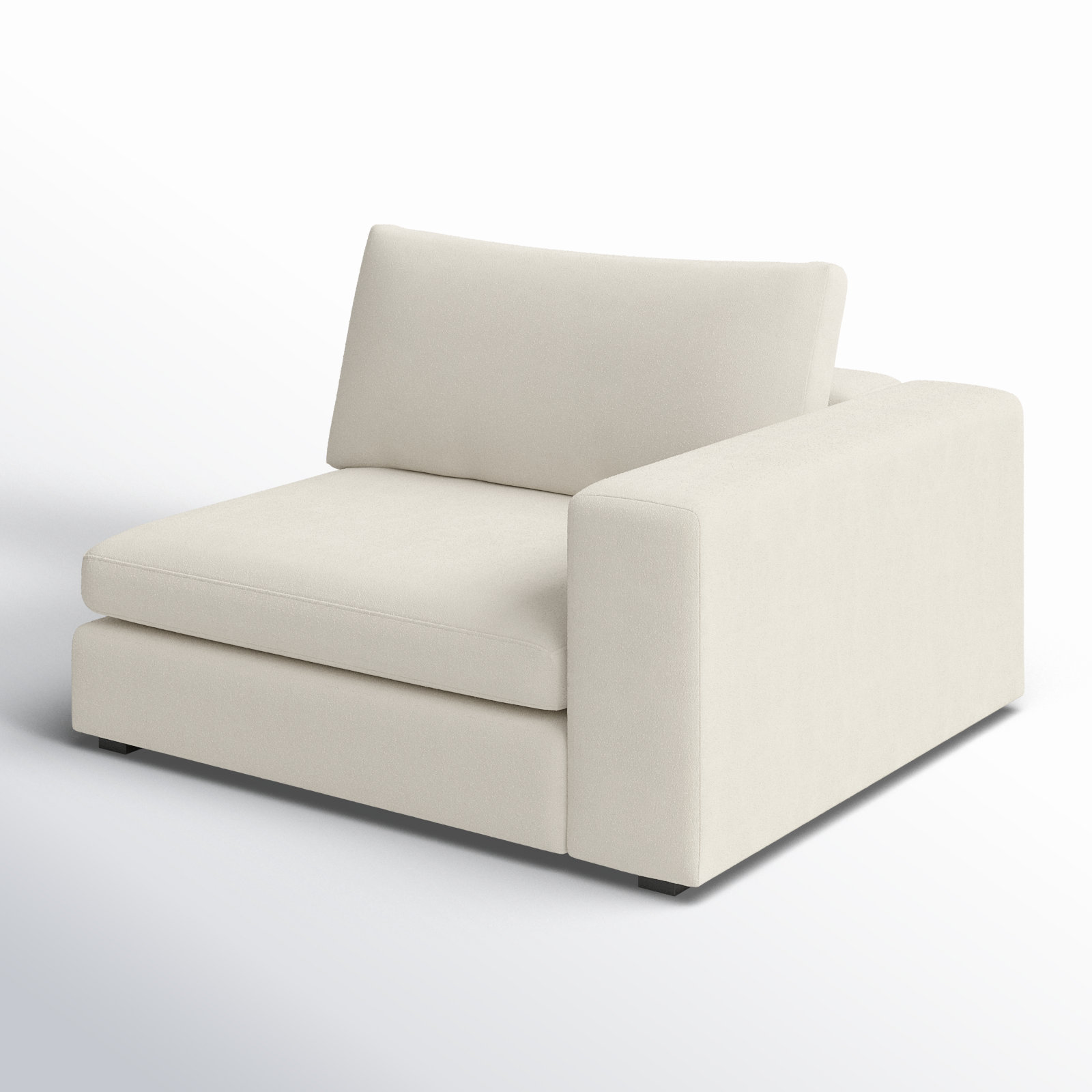Ojai Pine One-Arm Accent Chair, Beige Chenille