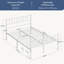 Minimalist Metal Bed Frame with Slatted Headboard-682358409-800080613