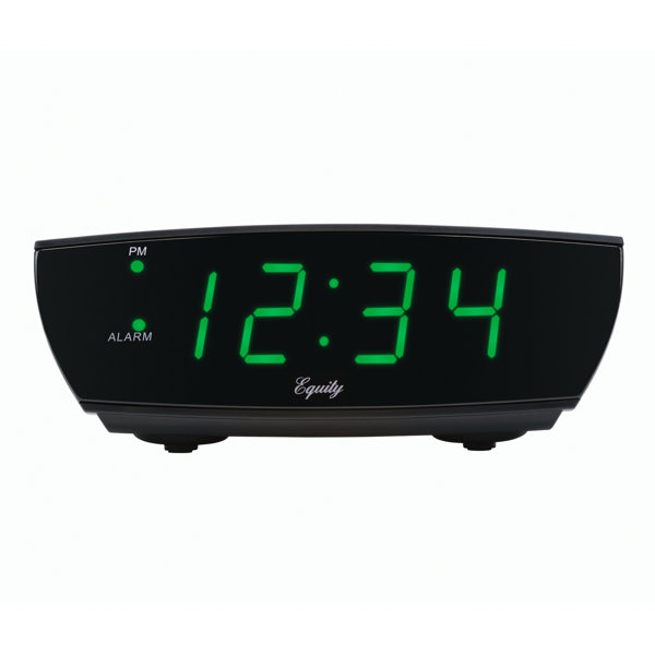 Orren Ellis Digital Electric Alarm Tabletop Clock in Black