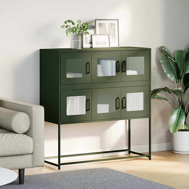 Sideboard 100.5X39x107 Cm Cold-Rolled Steel, Olive Green