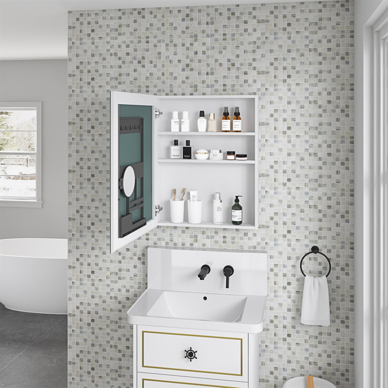 Pharmacie pour salle de bain avec miroir l 24 po x H 30 po