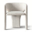 Modern Upholstered Arm Dining Chairs With Curved Frame