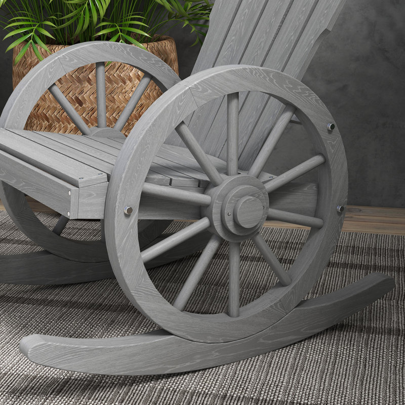Chaise d'extérieur grise à bascule et dossier haut