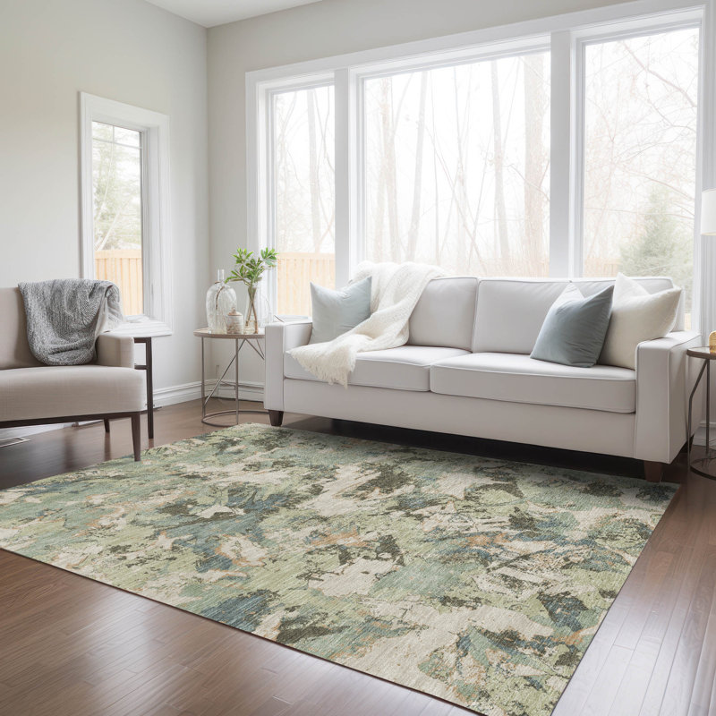 Malek Indoor/Outdoor Area Rug with Non-Slip Backing, Rectangle 10' x 14'