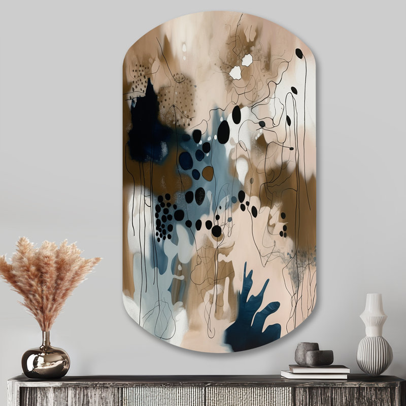 Shunta Blue Reflections II - reproduction abstraite de forme irrégulière, art mural moderne asymétrique en métal