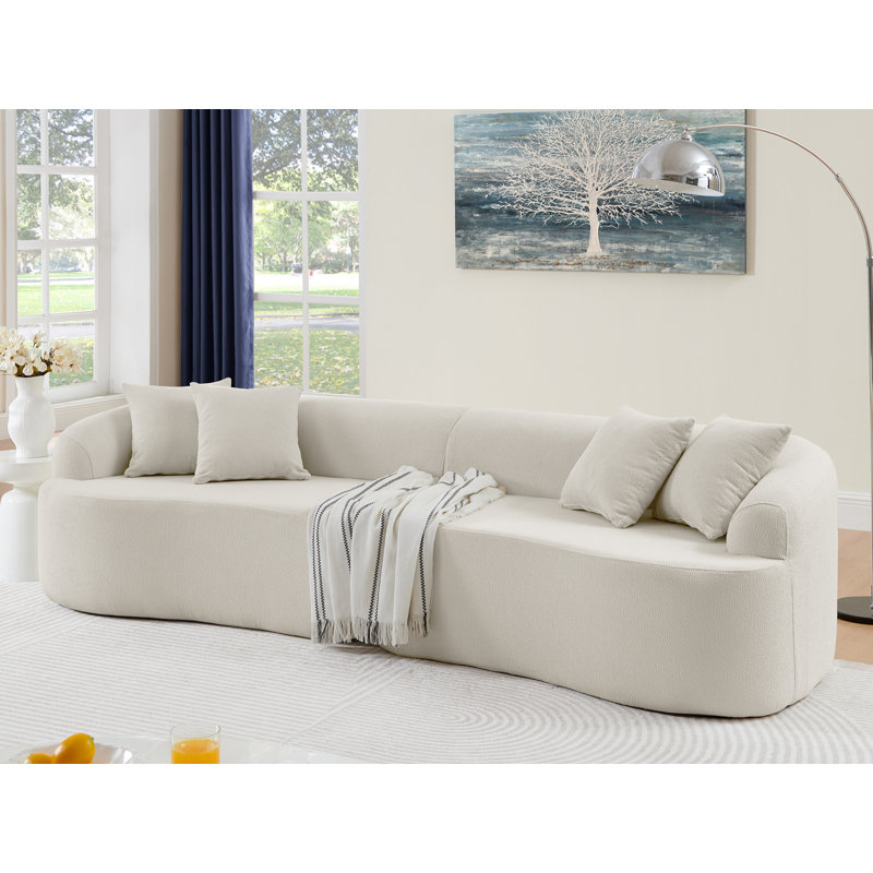 Canapé modulaire incurvé moderne, Tissu beige